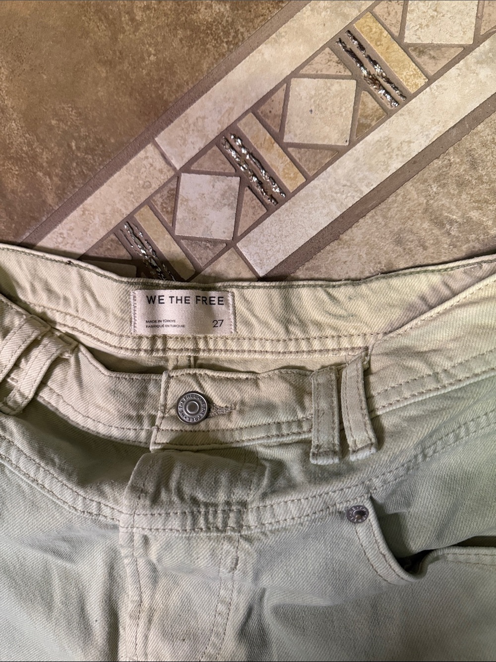 Free People wife Leg Dip-Dye Jeans in Mint Green - Picture 2 of 7